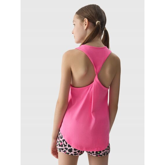 4F 2-Pak Top dziewczęcy na ramiączkach F1141 różowy + panterka, Kolor: różowy/czarny, Rozmiar: 128, 8 zdjęcie