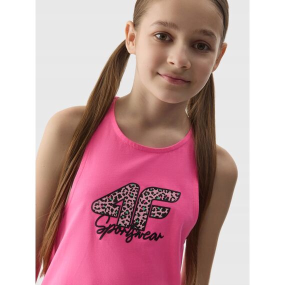 4F 2-Pak Top dziewczęcy na ramiączkach F1141 różowy + panterka, Kolor: różowy/czarny, Rozmiar: 158, 11 zdjęcie