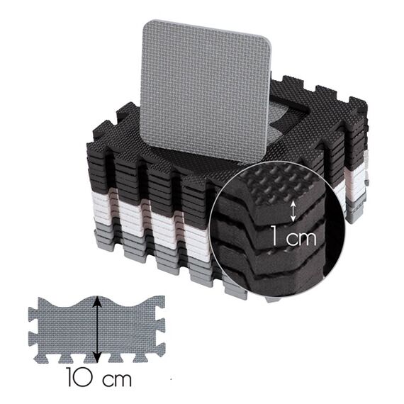 MD03 MATA DZIECIĘCA PUZZLE KOJEC GRAY 36 ELEMENTÓW 140x140CM NILS FUN, Kolor: szary/biały/czarny, 6 zdjęcie