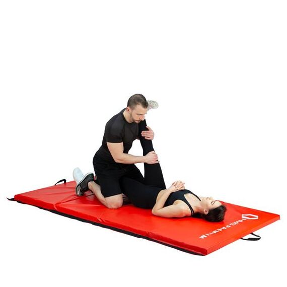 HMS PREMIUM materac gimnastyczny składany 2400x1200mm MGS01 czerwony, Kolor: czerwony, 5 zdjęcie HMS PREMIUM materac gimnastyczny składany 2400x1200mm MGS01 czerwony, Kolor: czerwony, 5 zdjęcie