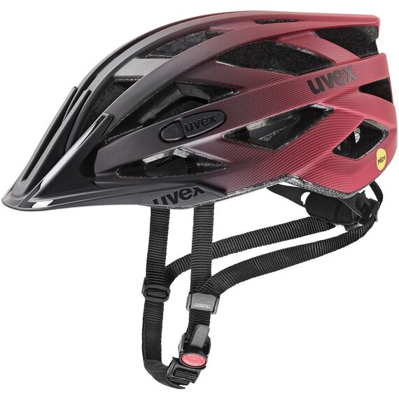 UVEX Kask rowerowy I-Vo Cc Mips, Kolor: czerwony, Rozmiar: 52-57