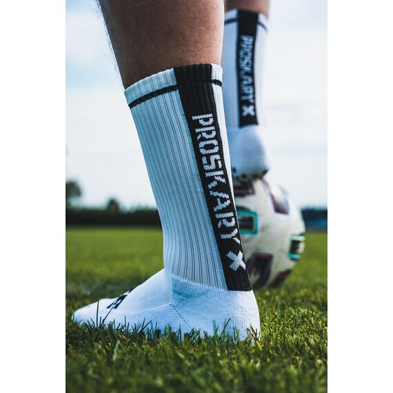PROSKARY skarpety piłkarskie antypoślizgowe ELITE niebieskie, Kolor: biały, Rozmiar: 35-40, 2 zdjęcie