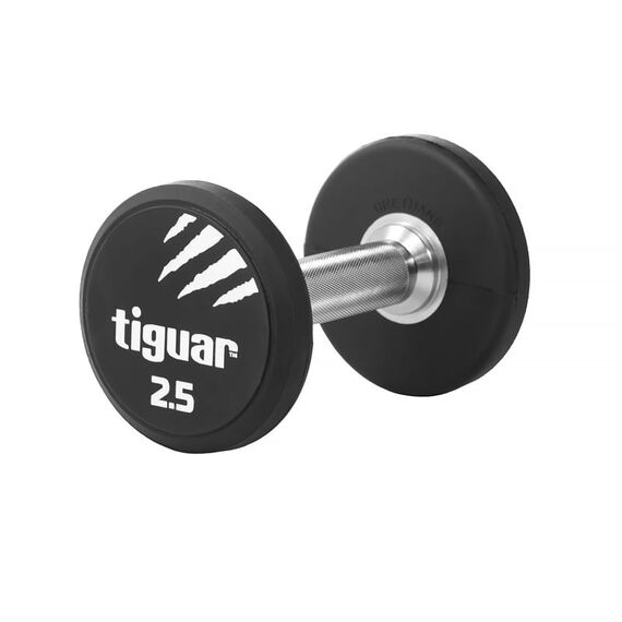 TIGUAR hantle treningowe ciężarek do ćwiczeń siłowych 2,5kg czarny, Kolor: czarny, Waga: 2.5