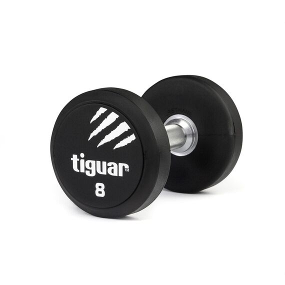 TIGUAR hantle treningowy ciężarek do ćwiczeń siłowych 8kg czarny, Kolor: czarny, Waga: 8