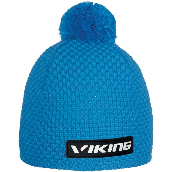 VIKING BERG czapka męska zimowa z pomponem windstopper niebieska