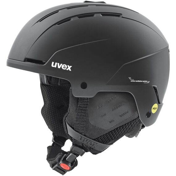 UVEX kask narciarski z technologią hardshell z MIPS Stance czarny, Kolor: czarny, Rozmiar: 58-62