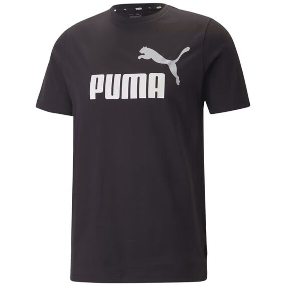 PUMA koszulka męska t-shirt bawełniany ESS+ 2 Col Logo Tee czarno/biała, Kolor: czarny/biały, Waga: 0.2, Rozmiar: M