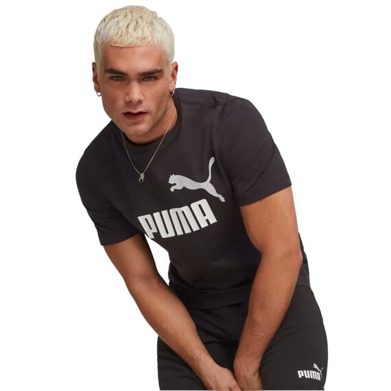 PUMA koszulka męska t-shirt bawełniany ESS+ 2 Col Logo Tee czarno/biała, Kolor: czarny/biały, Waga: 0.2, Rozmiar: M, 4 zdjęcie