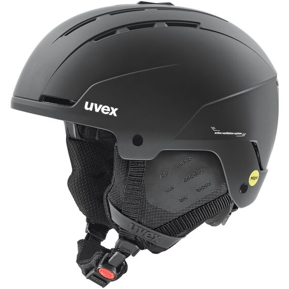 UVEX kask narciarski z technologią hardshell z MIPS Stance czarny, Kolor: czarny, Rozmiar: 51-55