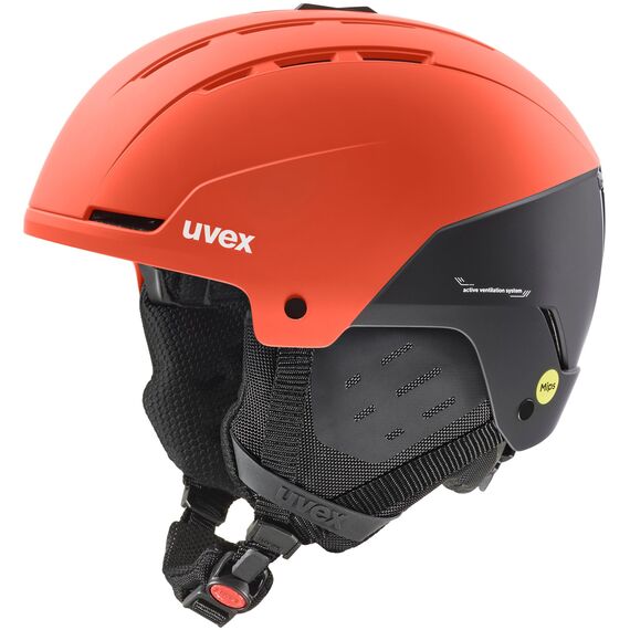 UVEX kask narciarski z technologią hardshell z MIPS Stance czerwony, Kolor: czerwony, Rozmiar: 54-58