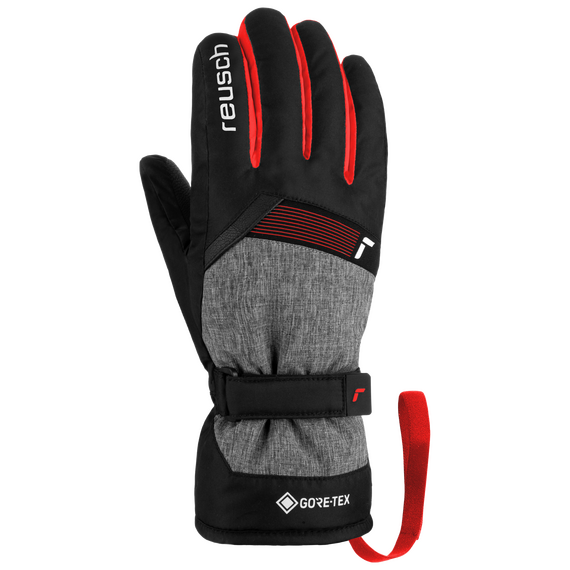 REUSCH FLASH rękawice narciarskie dziecięce z GORE-TEX czarne/czerwone, Kolor: czarne, Waga: 0.2, Rozmiar: 6