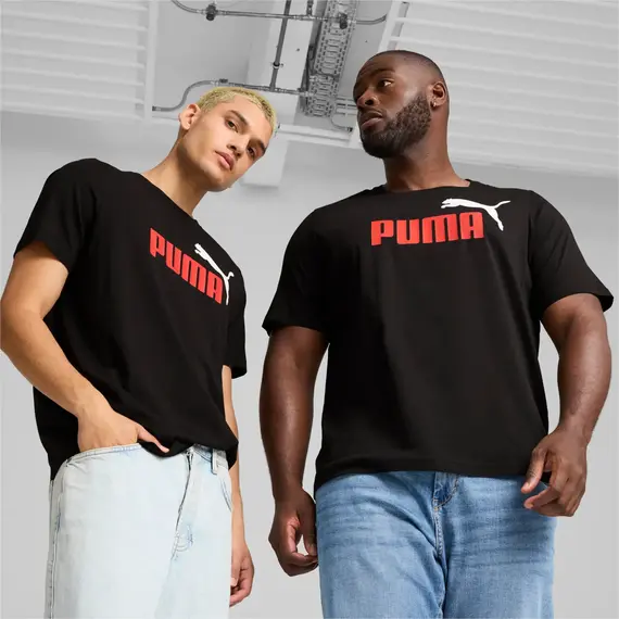 PUMA koszulka męska t-shirt bawełniany ESS+ 2 Col Logo Tee czarna/czerwona, Kolor: czarny/czerwony, Waga: 0.2, Rozmiar: M, 4 zdjęcie