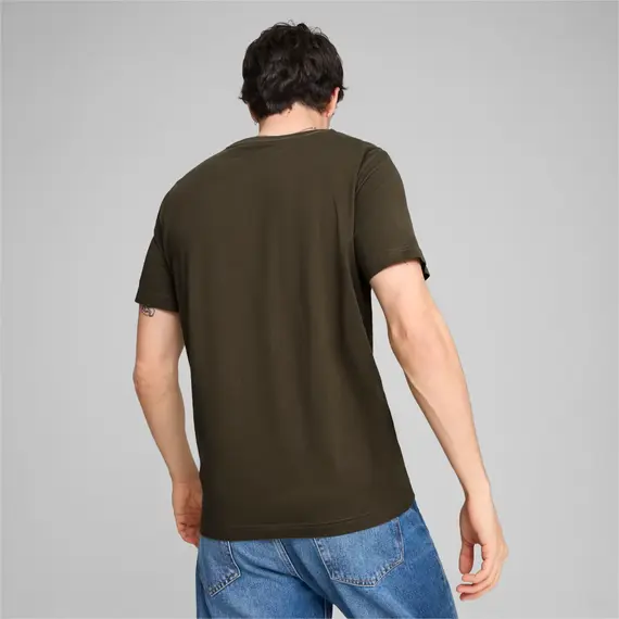 PUMA koszulka męska t-shirt bawełniany ESS+ 2 Col Logo Tee khaki, Kolor: khaki, Waga: 0.2, Rozmiar: S, 5 zdjęcie
