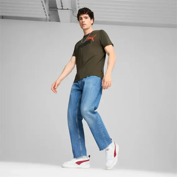 PUMA koszulka męska t-shirt bawełniany ESS+ 2 Col Logo Tee khaki, Kolor: khaki, Waga: 0.2, Rozmiar: S, 6 zdjęcie