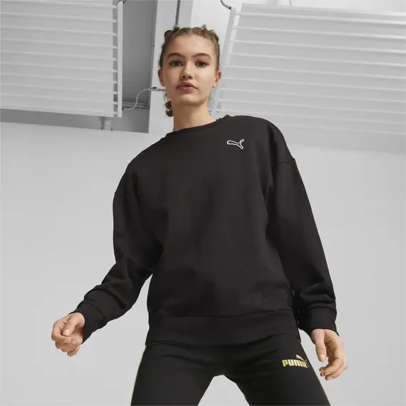PUMA bluza damska bawełniana bez kaptura BETTER ESSENTIALS czarna, Kolor: czarny, Waga: 0.3, Rozmiar: L, 3 zdjęcie