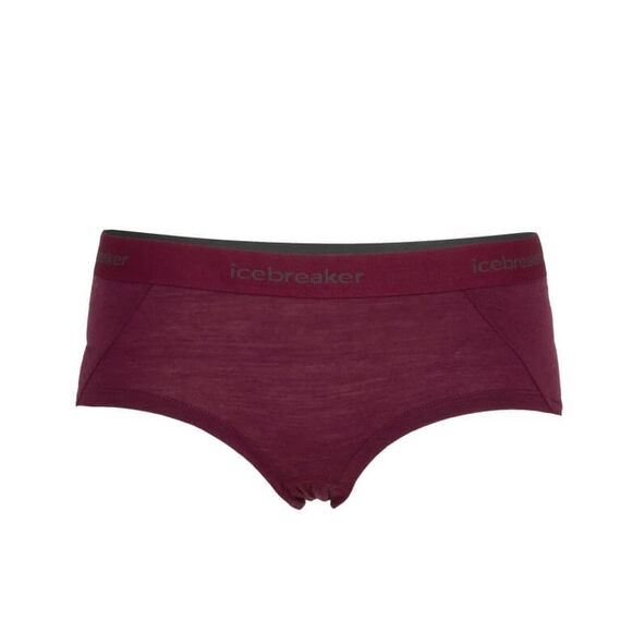 Icebreaker Bokserki damskie Sprite Hot Pants Redwood, Kolor: czerwony, Waga: 0.5, Rozmiar: XS