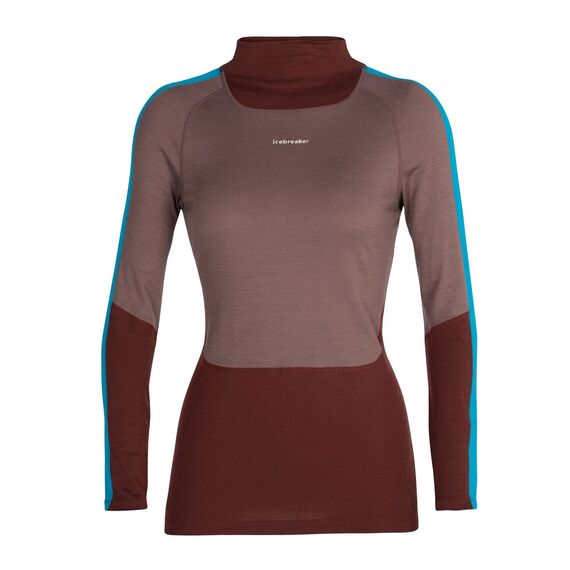 Icebreaker Koszulka damska W 200 Sonebula LS High Neck mink / espresso/ arctic blue r. XS
