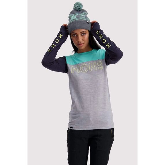 Mons Royale Koszulka damska merino Yotei BF Tech LS-Mint Edge r. S