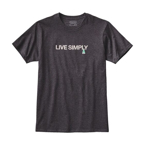 Patagonia T-shirt męski Live Simply Fin Cotton/Poly BLK r. S