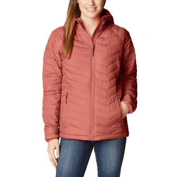 Columbia Kurtka damska Powder Lite™ Hooded Jacket koralowa, Kolor: czerwony, Waga: 1, Rozmiar: S