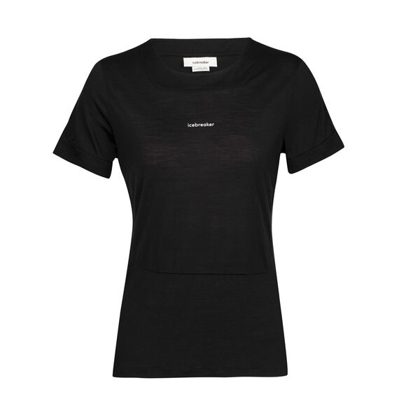 Icebreaker Koszulka damska merino Zoneknit SS Slit Back Tee czarna, Kolor: czarny, Waga: 0.5, Rozmiar: S