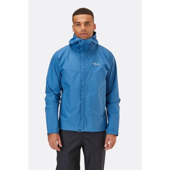 Rab Kurtka membranowa męska Downpour Eco Jacket Denim, Kolor: niebieski, Waga: 1, Rozmiar: S
