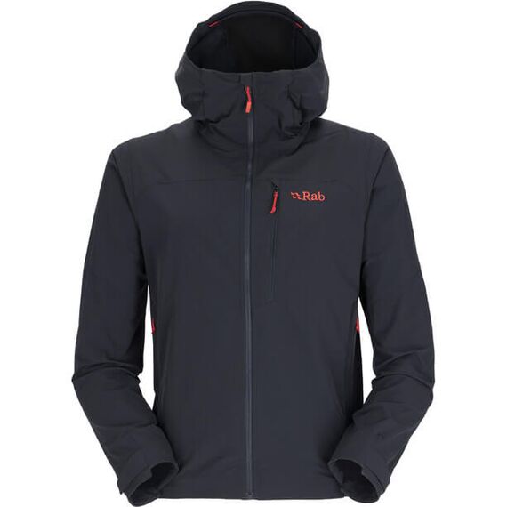 Rab Kurtka softshell męska Torque Jacket Beluga, Kolor: czarny, Waga: 1, Rozmiar: S