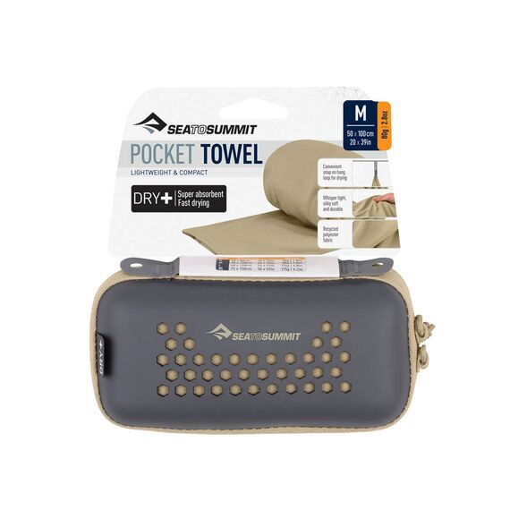 Sea to Summit Ręcznik szybkoschnący Pocket Towel beżowy, Kolor: beżowy, Waga: 0.5, Rozmiar: M