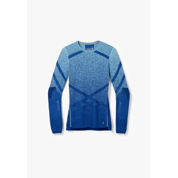 Smartwool Koszulka damska Intraknit Thermal Merino Base Layer Pattern Crew niebieska, Kolor: niebieski, Waga: 1.5, Rozmiar: S