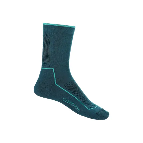 Icebreaker Skarpetki trekkingowe damskie z wełny merino W Hike Cool-Lite 3Q Crew - Green Glory, Kolor: zielony, Waga: 0.5, Rozmiar: L (41-43)