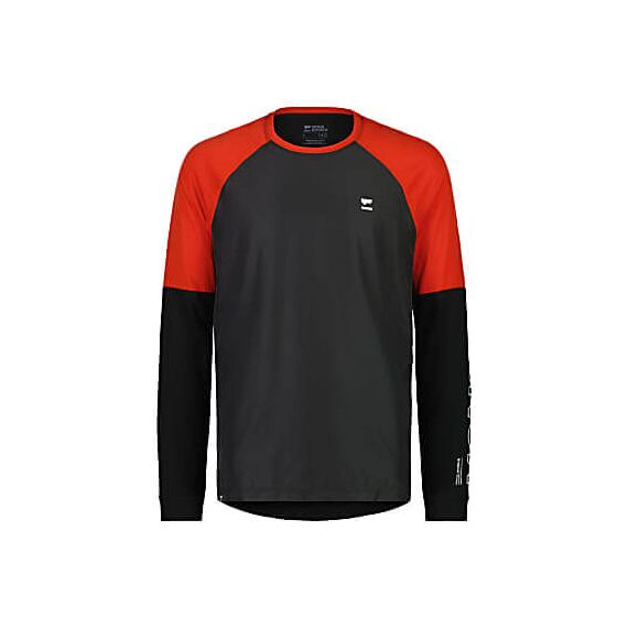 Mons Royale Męska przeciwwietrzna koszulka rowerowa z wełny merino Tarn Merino Shift Wind Jersey czarno-czerwona, Waga: 0.5, Rozmiar: M