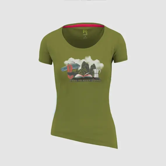 Karpos Bawełniana koszulka damska W T-Shirt Anemone Evo zielona, Kolor: zielony, Waga: 0.5, Rozmiar: S