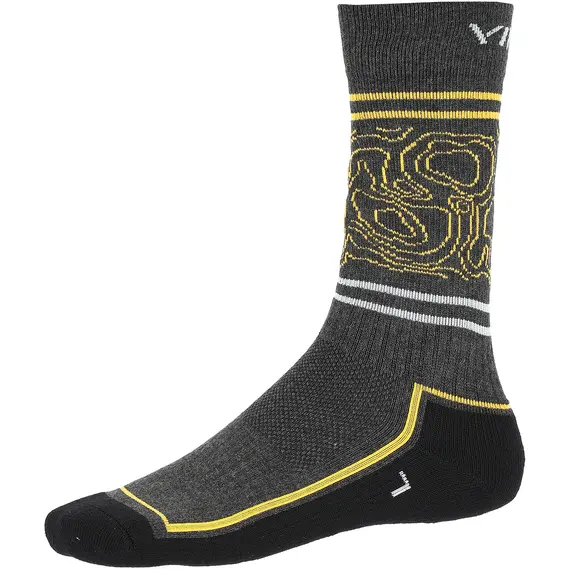 Viking Skarpetki bambusowe męskie Bootsocks Heavy Bamboo Man dark grey / yellow r. L ( 45-47 )