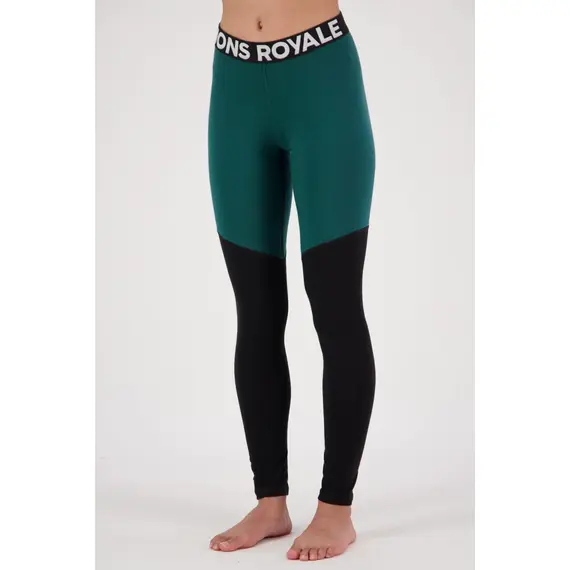 Mons Royale Legginsy damskie merino Cascade Flex 200 - Evergreen, Kolor: zielony, Waga: 0.5, Rozmiar: XS