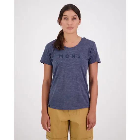 Mons Royale Koszulka damska W Zephyr Merino Cool Tee - Midnight, Kolor: czarny, Waga: 0.5, Rozmiar: XL
