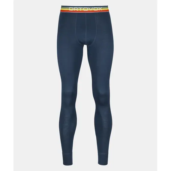 Ortovox Legginsy męskie 185 Rock'N'Wool Long Pants niebieskie, Kolor: niebieski, Waga: 0.8, Rozmiar: S