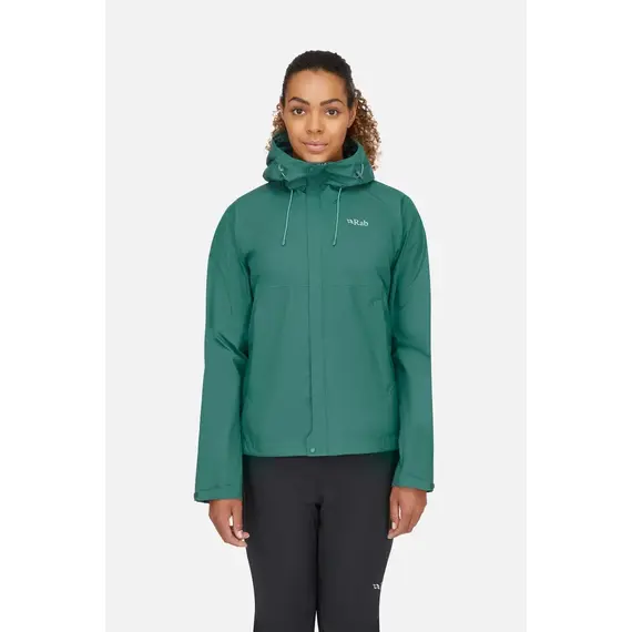 Rab Kurtka przeciwdeszczowa damska Downpour Eco Jacket zielona, Kolor: zielony, Waga: 1, Rozmiar: XL
