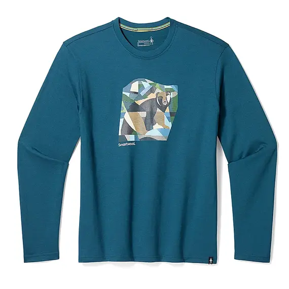 Smartwool Koszulka unisex Bear Country Graphic Long Sleeve Tee -Twilight Blue, Kolor: niebieski, Waga: 1, Rozmiar: XS