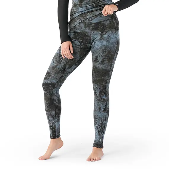 Smartwool Legginsy termiczne damskie Classic Thermal Merino Bottom - Black Forest, Kolor: czarny, Waga: 1, Rozmiar: XS