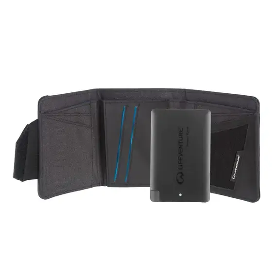 Lifeventure Portfel turystyczny z power bankiem RFiD Charger Wallet szary
