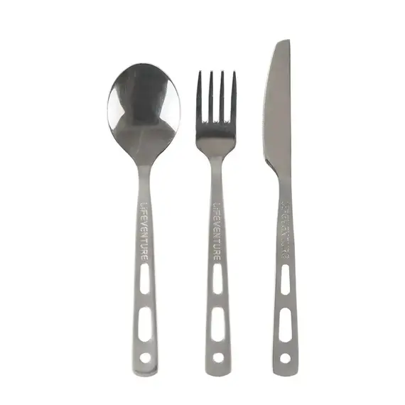 Lifeventure Zestaw sztućców Camping Cutlery Set stalowe