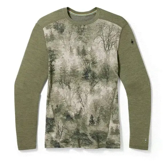 Smartwool Koszulka termiczna męska Classic Thermal Merino Crew zielona, Kolor: zielony, Waga: 1, Rozmiar: XL