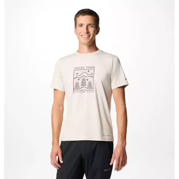 Columbia T-shirt męski Kwick Hike Graphic SS Tee Dark Stone Heather, Waga: 0.5, Rozmiar: L