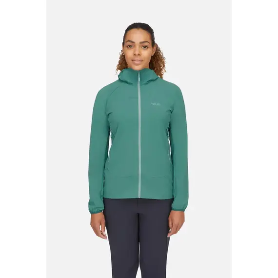 Rab Lekka kurtka softshell damska Borealis Jacket Eucalyptus, Kolor: zielony, Waga: 0, Rozmiar: XS