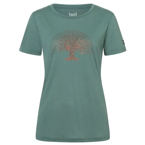 Super.Natural koszulka damska merino Tree of Knowledge Tee zielona, Waga: 0.5, Rozmiar: XL