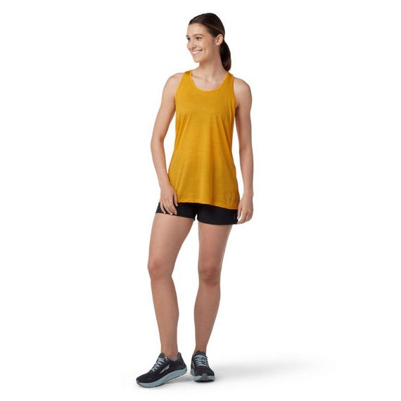 Smartwool Top damski Merino Sport 120 Racerback Tank, Mango Sorbet Heather, Kolor: pomarańczowy, Waga: 0.5, Rozmiar: S, 3 zdjęcie