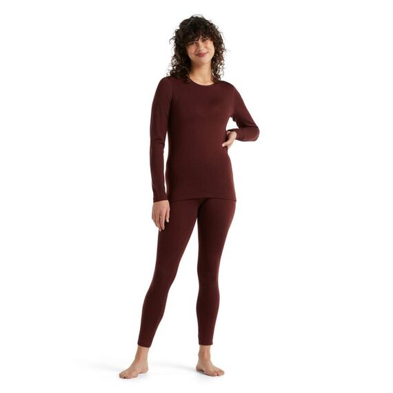 Icebreaker Koszulka damska merino W 200 Oasis bordowa, Kolor: brązowy, Waga: 1, Rozmiar: XS, 2 zdjęcie