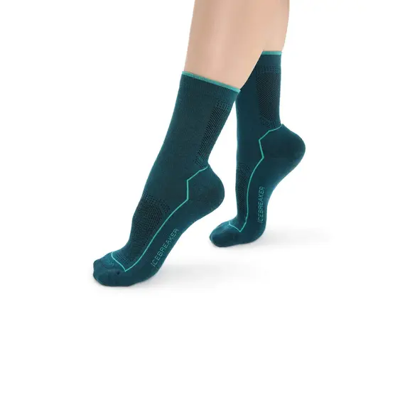 Icebreaker Skarpetki trekkingowe damskie z wełny merino W Hike Cool-Lite 3Q Crew - Green Glory, Kolor: zielony, Waga: 0.5, Rozmiar: L (41-43), 3 zdjęcie