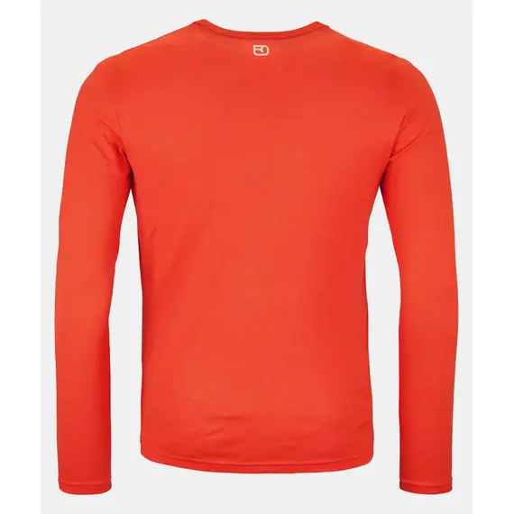Ortovox Koszulka męska 185 Merino Brand Outline pomarańczowa, Kolor: pomarańczowy, Waga: 0.8, Rozmiar: S, 2 zdjęcie