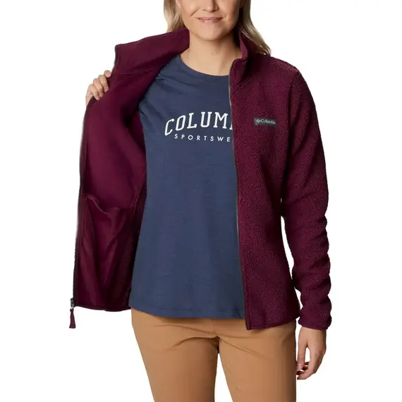 Bluza polarowa damska Columbia Panorama Full Zip Marionberry bordowa, Kolor: fioletowy, Waga: 1, Rozmiar: S, 5 zdjęcie